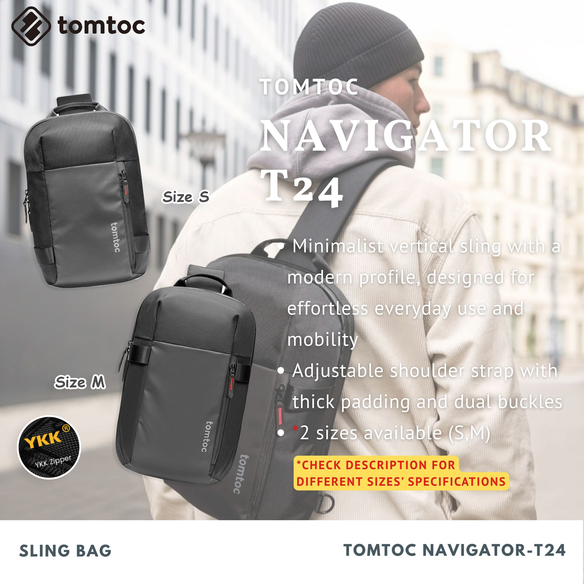 Tomtoc Navigator-T24 Sling Bag | 5L - 7L | 11 inch - 14 inch