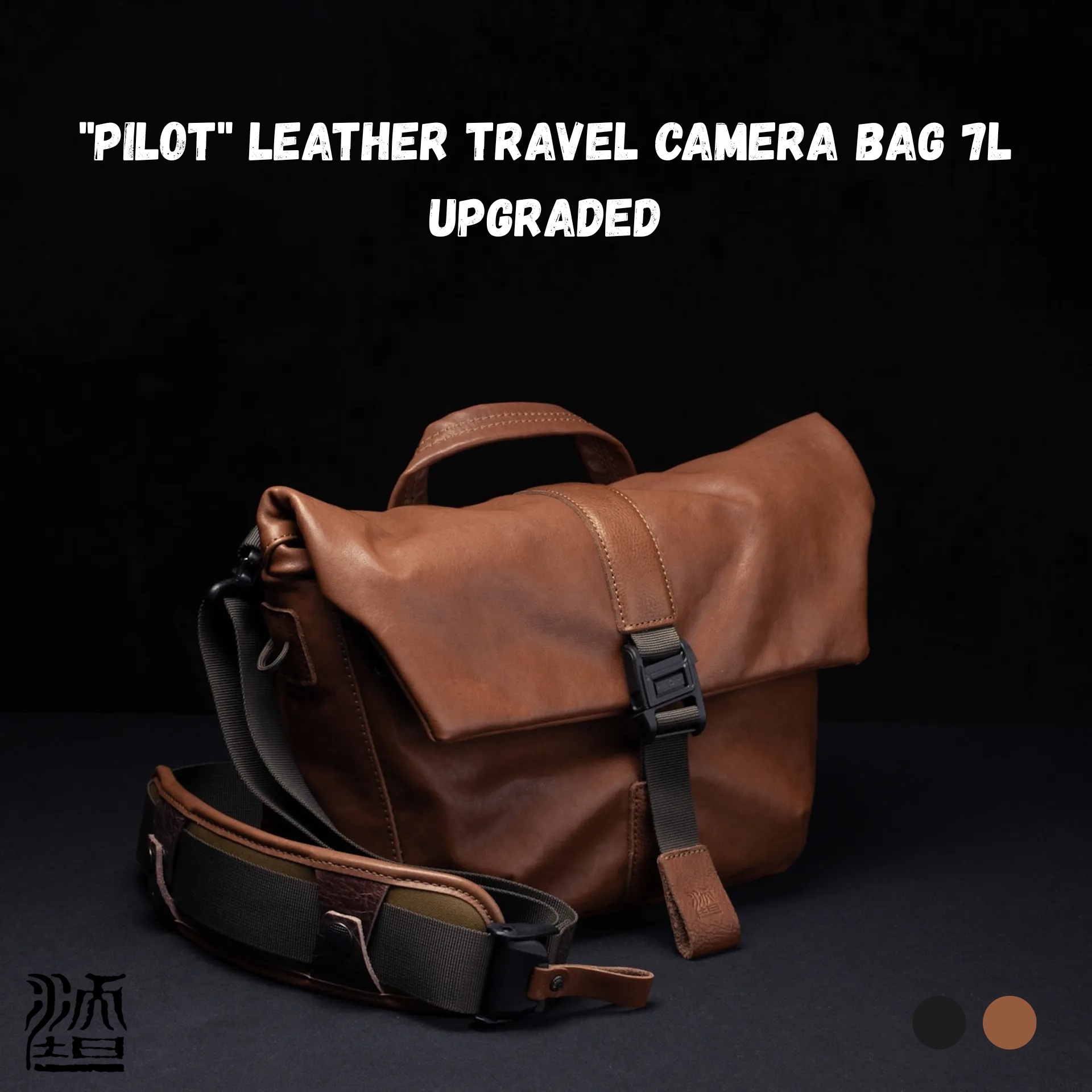 Wotancraft PILOT LEATHER TRAVEL CAMERA BAG 7L UPGRADED
