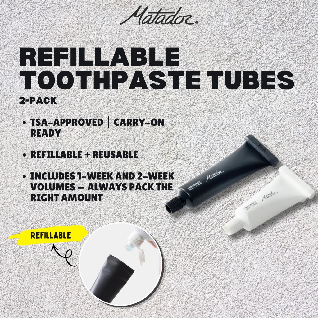 Matador Refillable Toothpaste Tubes (2-Pack)